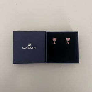 Pink Swarovski Teddy Bear Earrings